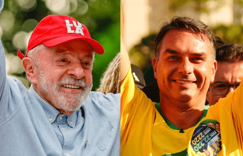 PESQUISA QUAEST/VOTOS VÁLIDOS: Flávio e Lula empatam tecnicamente no 1º turno