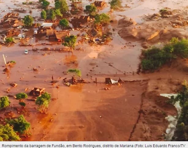 FOTO(TRAGÉDIA): Barragem se rompe e enxurrada de lama destrói distrito de Mariana, em MG