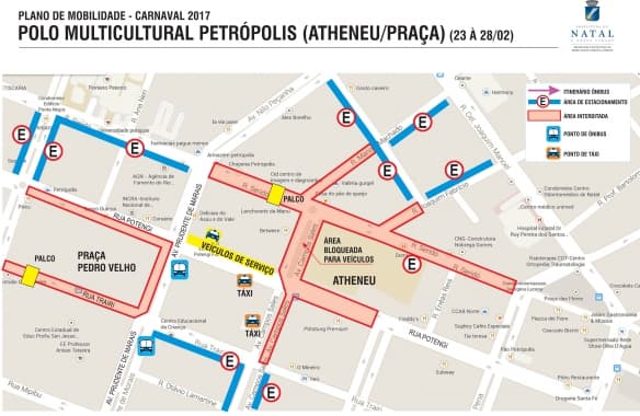 Trânsito com operação especial para o Carnaval Multicultural de Natal; confira mapas das intervenções
