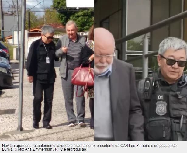 FOTO: Com tornozeleira, japonês da federal volta a escoltar presos da Lava Jato