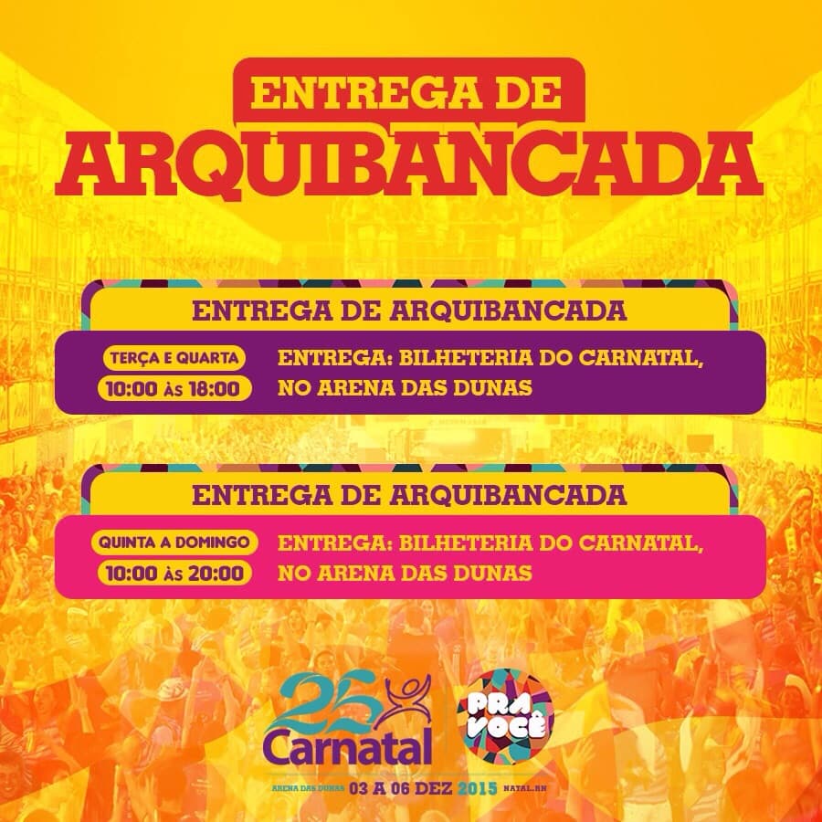 CARNATAL 2015: Entrega de abadás começa a partir desta terça; confira horários, datas e local