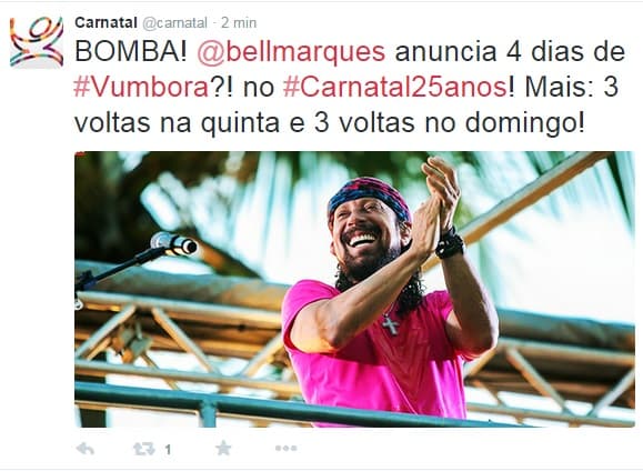 CARNATAL 25 ANOS: Bell Marques anuncia 4 dias de Vumbora?! ; mais novidades