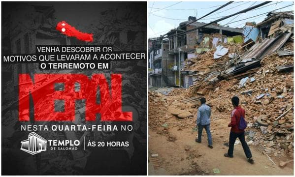 Igreja Universal diz que terremotos no Nepal são ‘claro sinal do fim dos tempos’