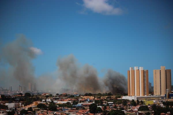 FOTOS: Mais um incêndio em vegetação foi registrado às margens da rodovia BR-101 em Natal