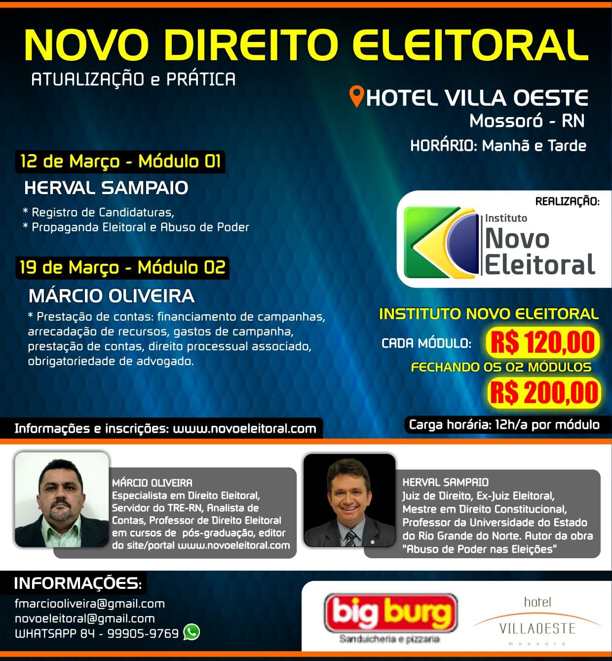 Curso de Atualização e Prática na área do Direito Eleitoral acontece em março em Mossoró