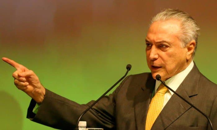 Temer diz que vai a vários países para incentivar investimento no Brasil