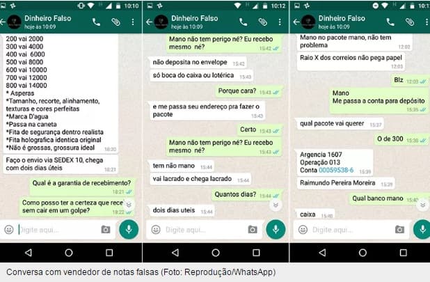 FOTOS E VÍDEO: Cédulas falsas são colocadas à venda em site, e suspeito envia para todo o Brasil: ‘Raio-X não pega', e passa na "caneta"