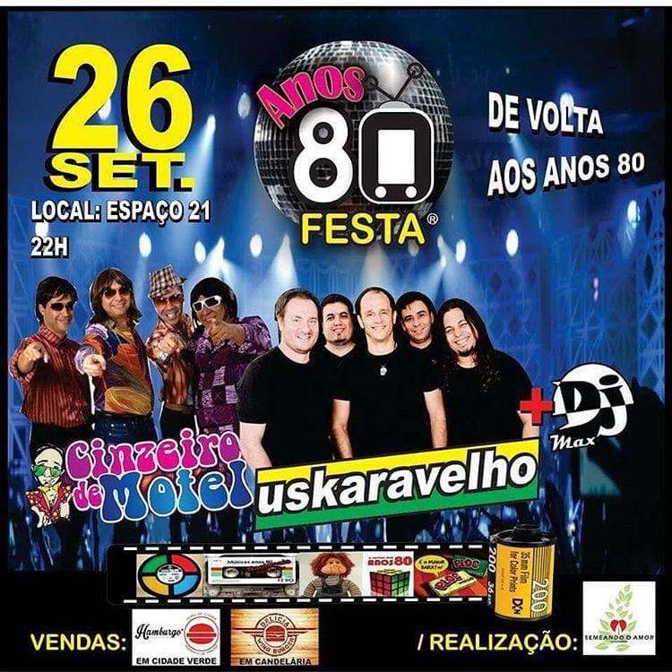 Festa Anos 80 da Caravana Semeando o Amor terá Uskaravelho, Cinzeiro de Motel e DJ Max