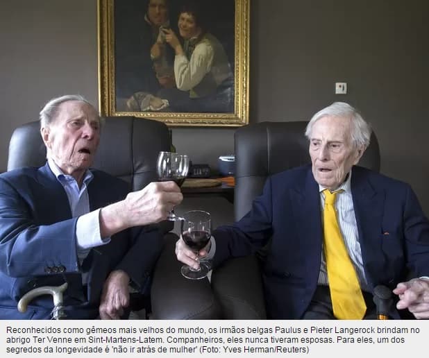 Aos 102 anos, gêmeos mais velhos do mundo dão dicas para viver muito; do vinho ao inusitado