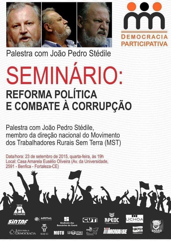VÍDEO: Economista e ativista social João Pedro Stedile é "recebido" em Fortaleza aos gritos de "MST, vá para Cuba com o PT"