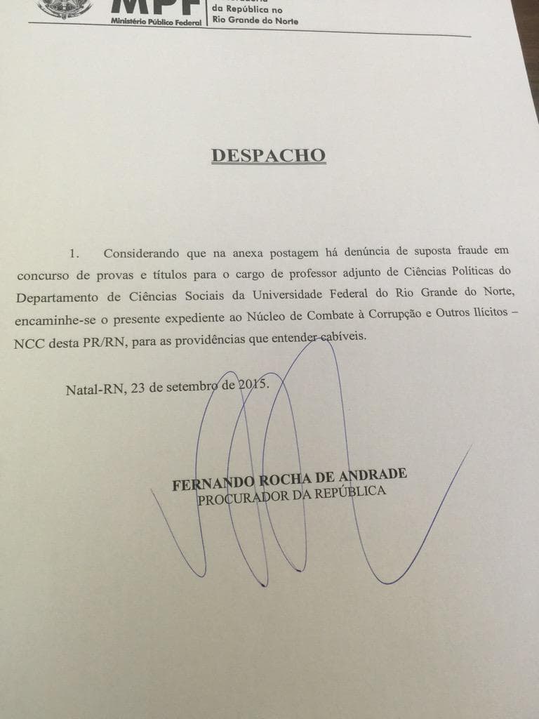 FOTO: MPF-RN apura denúncia de suposta fraude em concurso de provas e títulos na UFRN