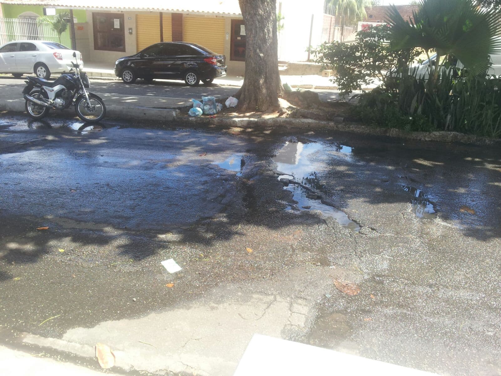 FOTOS: Vazamento de água em trecho da Avenida 8, em Natal