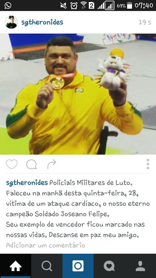 LUTO: Morre atleta paralímpico potiguar medalhista pela Seleção Brasileira
