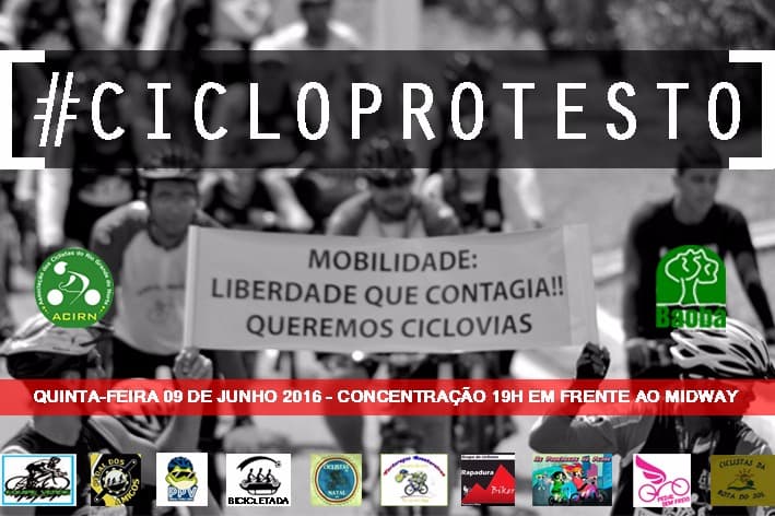 Terceiro CICLOPROTESTO acontece na noite desta quinta em Natal