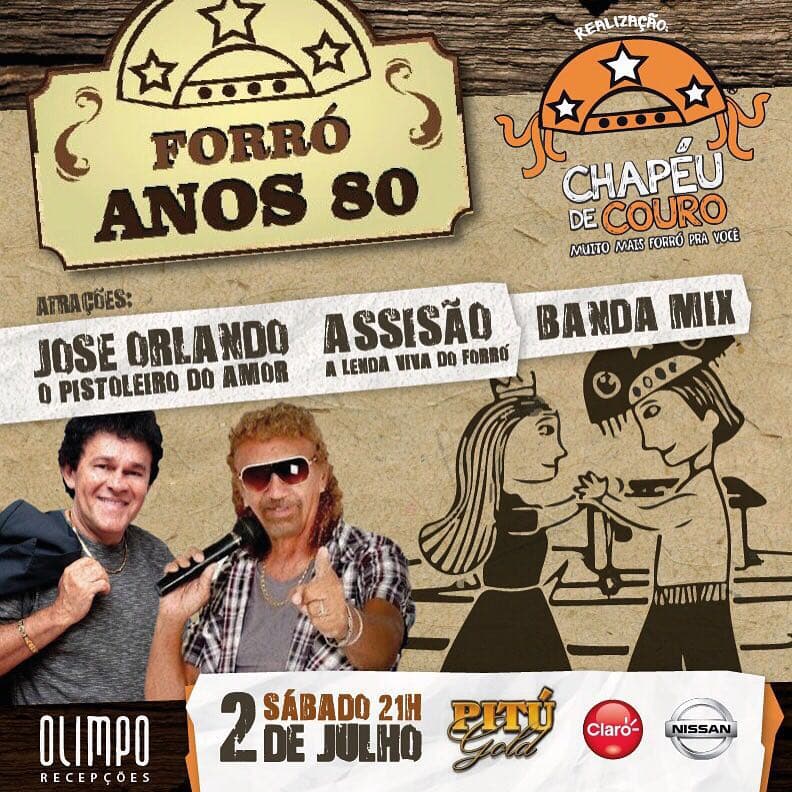Forró dos anos 80 e 90: dia 02 de julho tem encontro imperdível em Natal; José Orlando, Assisão e Banda Mix