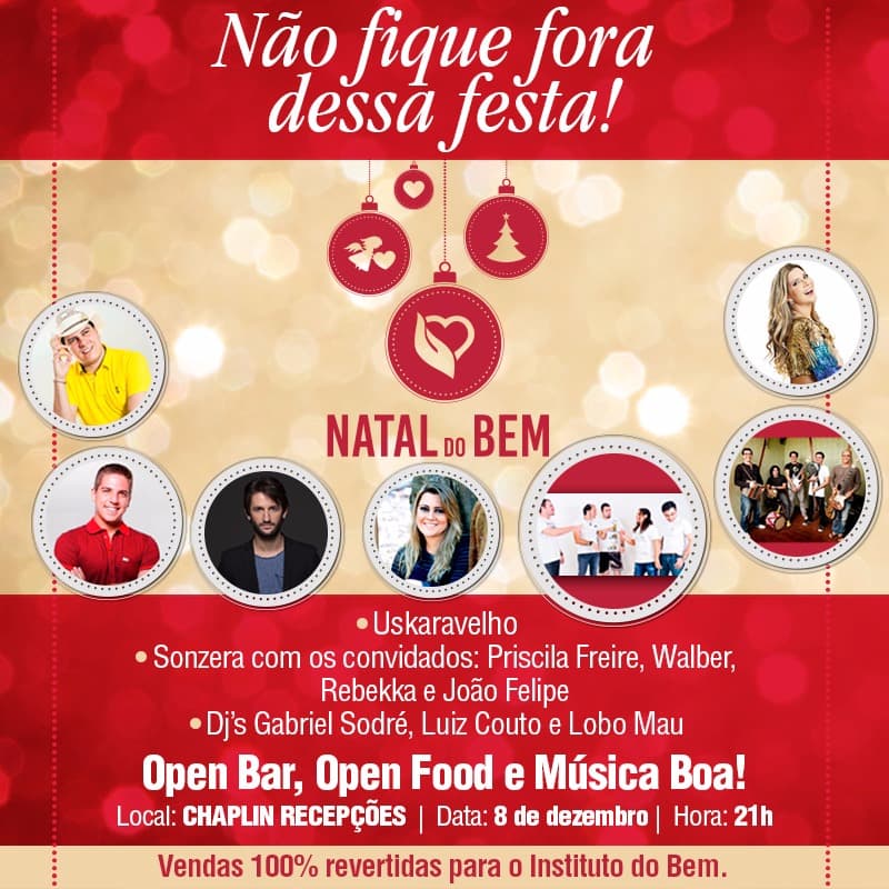 Com grandes atrações, Natal do Bem acontece dia 08 de dezembro; vendas 100% revertidas para o Instituto do Bem