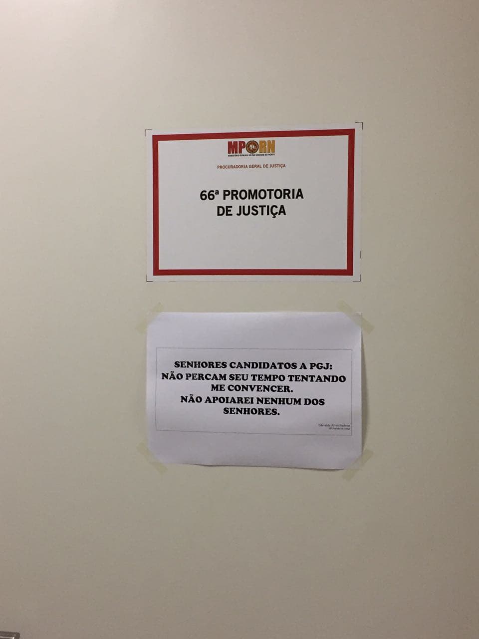 ELEIÇÃO PGJ-(FOTO): "Não percam seu tempo tentando me convencer. Não apoiarei nenhum dos senhores", avisa promotor no RN