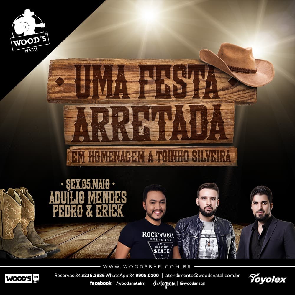 "UMA FESTA ARRETADA": Nesta sexta-feira a Wood’s Natal abraça de vez o estilo cowboy em uma balada muito especial
