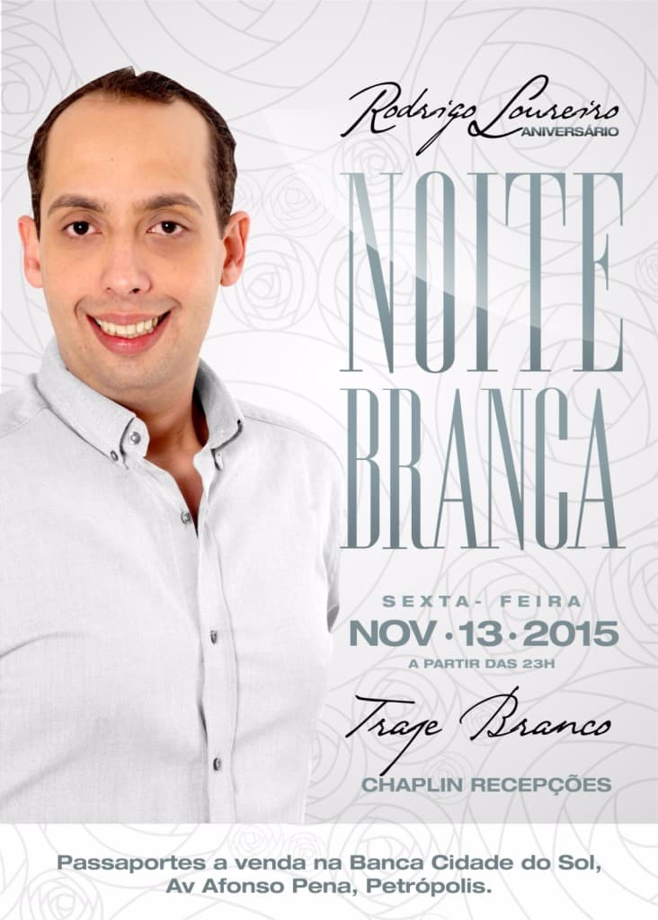 Noite Branca comemora aniversário de Rodrigo Loureiro na sexta-feira 13
