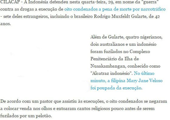Pena de morte é necessária em nome da ‘guerra contra as drogas', diz Indonésia sobre execuções