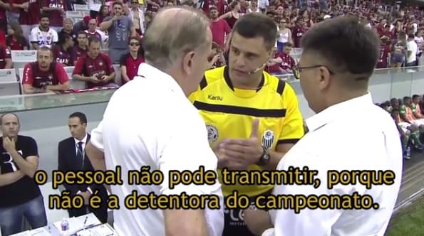 POLÊMICA GRANDE NO FUTEBOL: Em vídeo, 4º árbitro desmente versão de Federação para impedir Atletiba; Globo nega interferência
