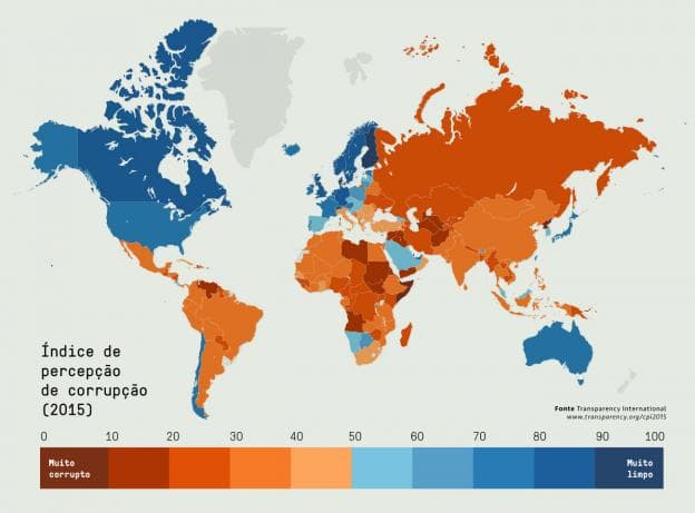 (VERGONHA) - QUANTO MAIS BAIXO, PIOR: Brasil despenca no ranking mundial da corrupção