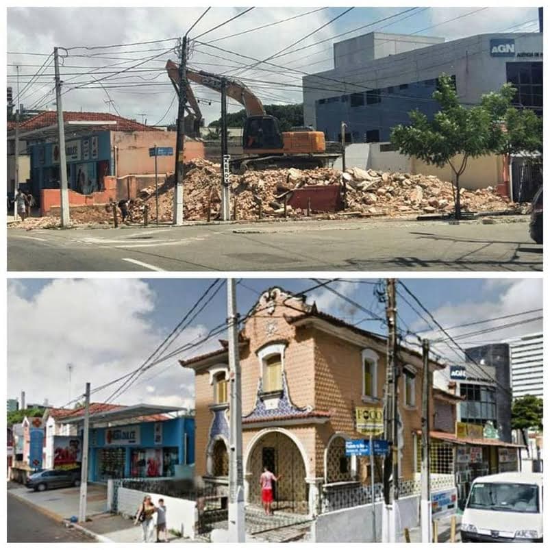 FOTO: Arquitetos e urbanistas realizam manifestação nesta segunda-feira contra derrubada de casarão na Nilo Peçanha