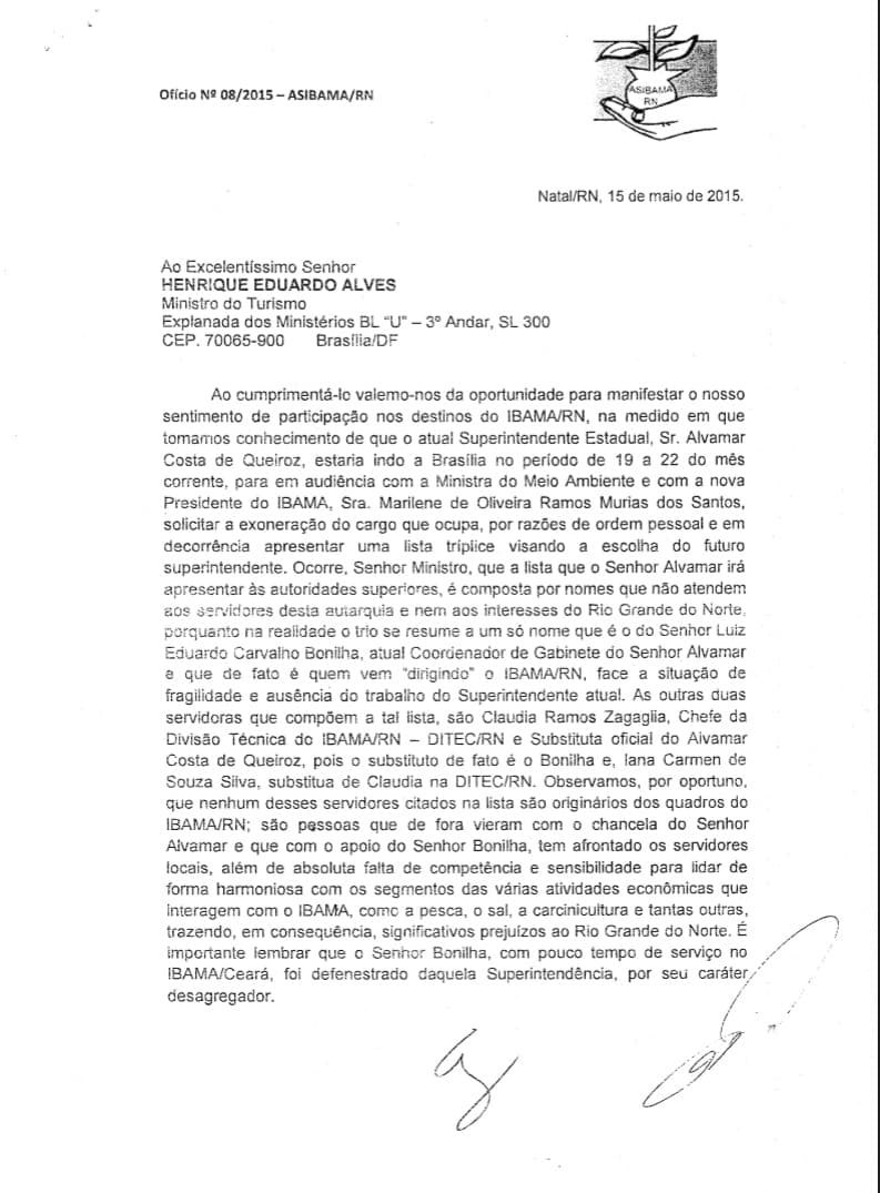 CRISE GRANDE NO IBAMA/RN: Funcionários batem forte na atual gestão