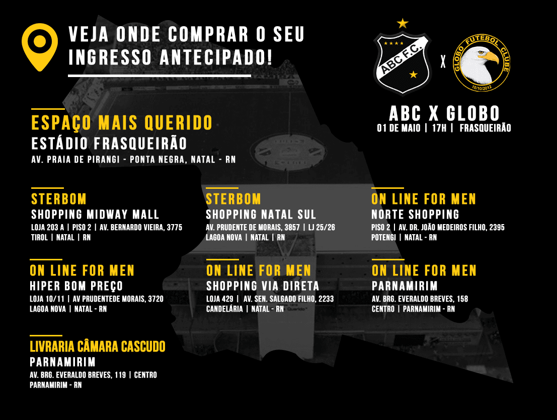 ABC x Globo: Ingressos antecipados para a grande decisão do Estadual estão à venda; saiba onde garantir o seu!