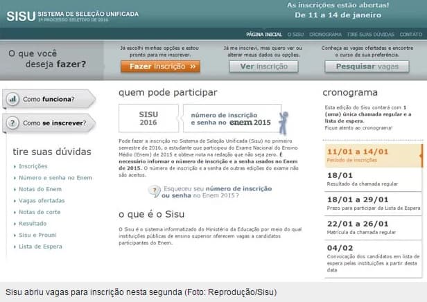 Sisu abre seleção para 228 mil vagas em universidades