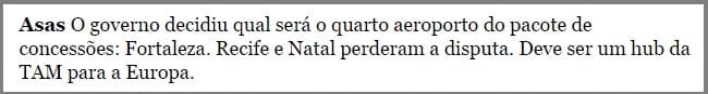 Colunista da Folha diz que Natal perdeu o HUB da TAM para Fortaleza