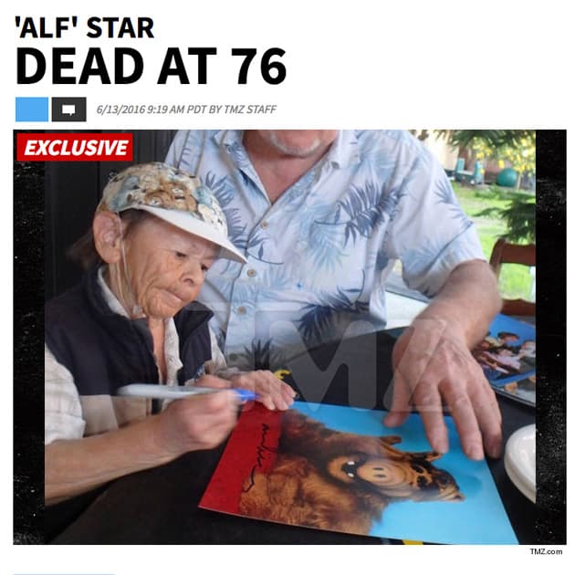 Morre o ator que fez o extraterrestre em Alf, o ETeimoso