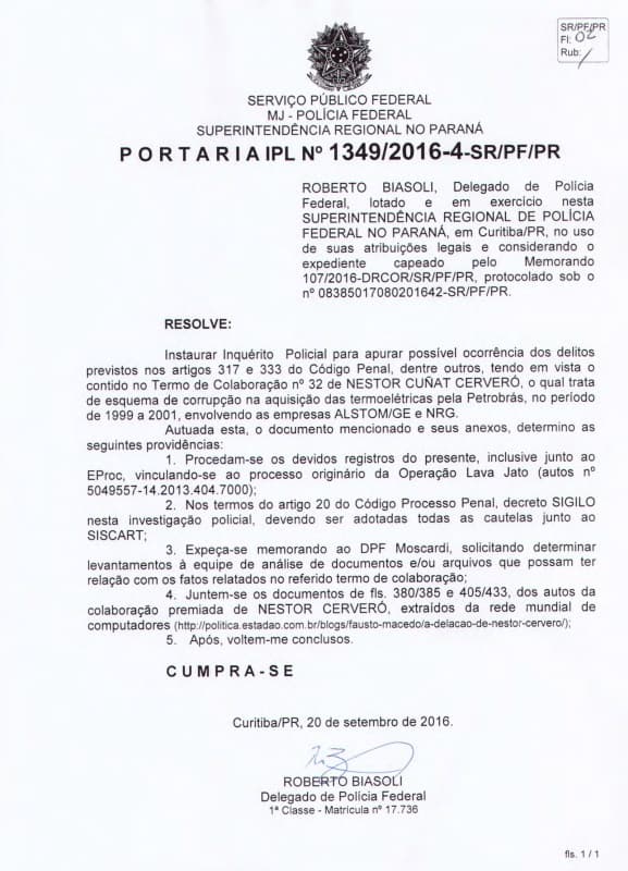 LAVA JATO: PF abre inquérito sobre compra de térmicas no governo FHC; ex-presidente diz que é favorável que denúncias sejam apuradas