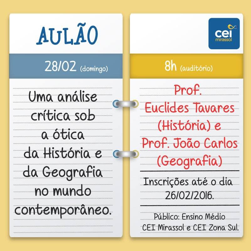 CEI Mais inicia ciclo de aulões preparativos para o ENEM