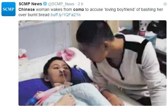 Mulher acorda ao lado do namorado após 8 meses em coma e relembra: ele foi o responsável