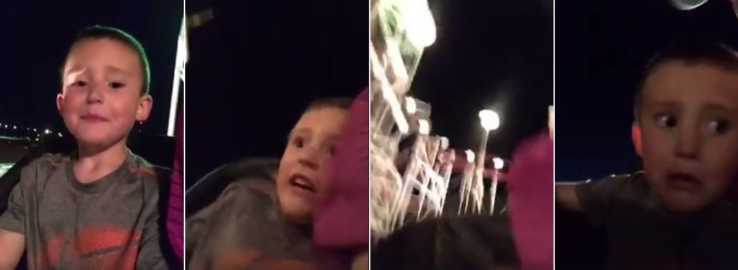 VÍDEO: Pai segura filho e impede que menino caia de montanha-russa