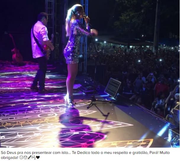 VÍDEOS: Ximbinha e a potiguar Thábata Mendes no primeiro show da Banda XCalypso, diante de 140 mil pessoas