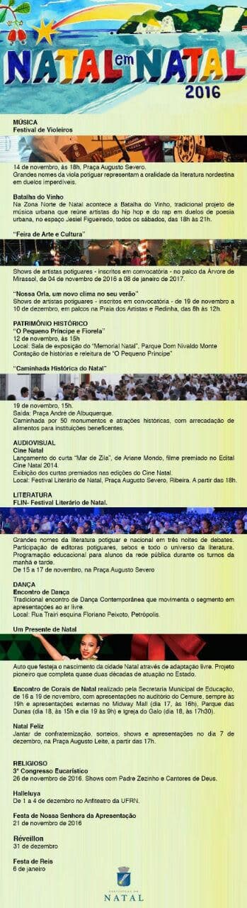 Natal em Natal terá programação diversificada até 6 de janeiro