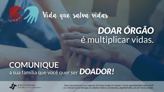 JFRN lança campanha para incentivar doação de órgãos