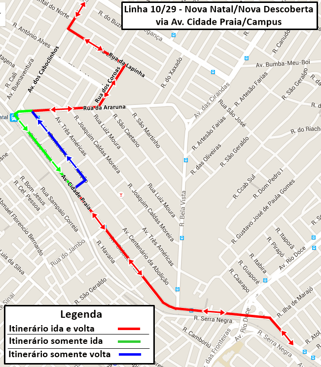 TRANSPORTE EM NATAL: Linha 10/29 passa a atender a Avenida Cidade Praia