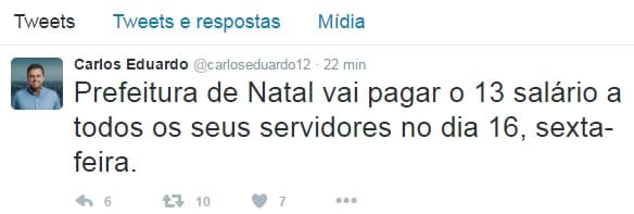 Sem confirmar calendário de novembro e dezembro, Carlos Eduardo confirma pagamento do 13º para todos os servidores até sexta