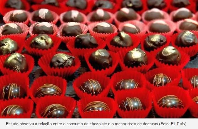 Pessoas que comem chocolate têm o coração mais saudável