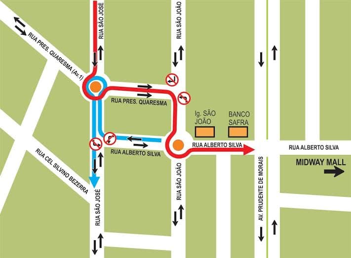 Teste muda trânsito na Rua São José nesta segunda-feira