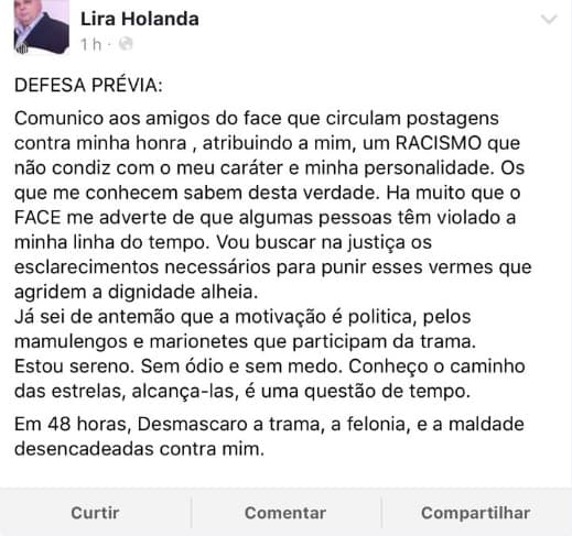 Médico diz que não ofendeu e teve perfil hackeado