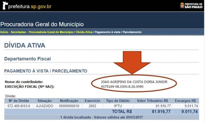 Doria deve à prefeitura R$ 90,9 mil de IPTU de sua mansão