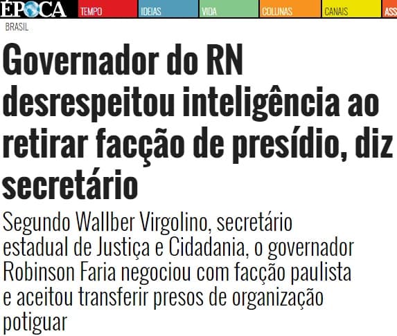 RETIRADA FACÇÃO: Wallber Virgolino nega que tenha falado que Governador não ouviu Secretaria