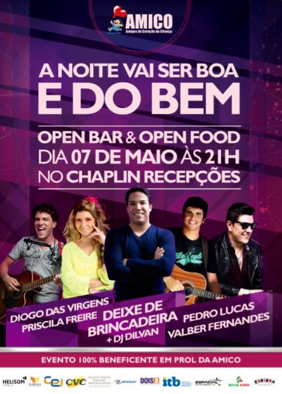 Festa 100% beneficente em Natal em prol da AMICO
