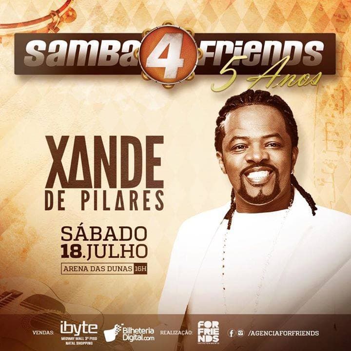Comemoração de 5 anos do Samba4Friends terá show de Xande de Pilares