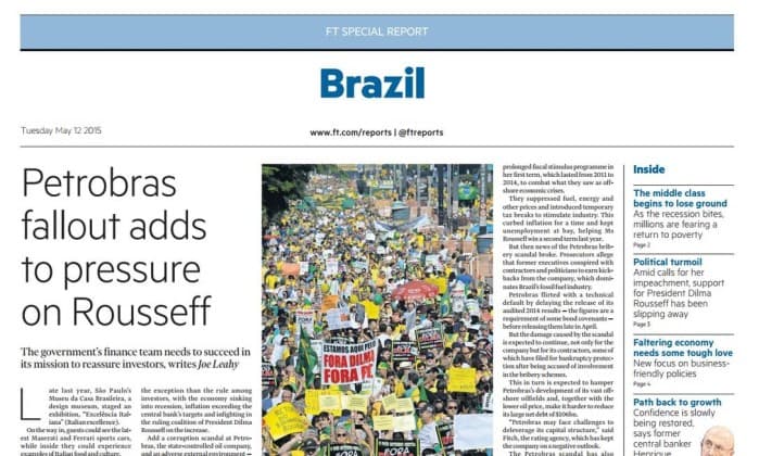 ‘Financial Times' diz que estrago causado pelo escândalo da Petrobras continuará