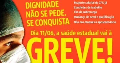 Servidores da saúde do estado iniciam greve nesta quinta-feira